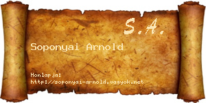 Soponyai Arnold névjegykártya