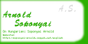 arnold soponyai business card